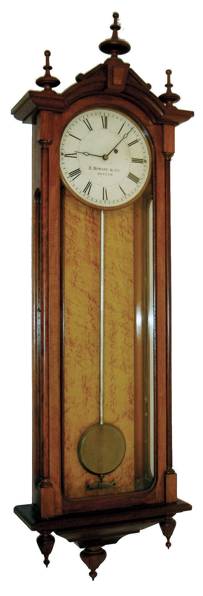 E. Howard &amp; Co., Boston, Mass., "No. 59-12 Regulator" wall clock, 8 day time only, weight driven, c1880 — Antique Clocks Price Guide