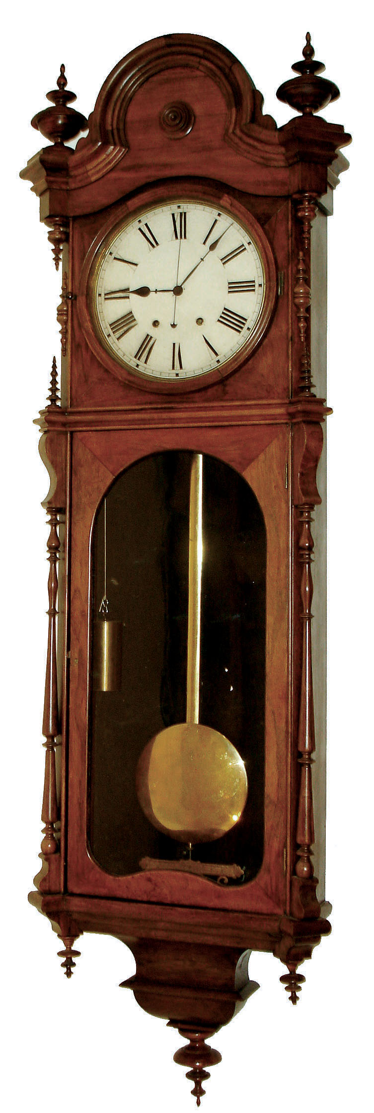 Welch, Spring &amp; Co., Forestville, Conn., "Regulator No. 1" 8 day time only, nickel plated movement in rosewood case, c1874 — Antique Clocks Price Guide