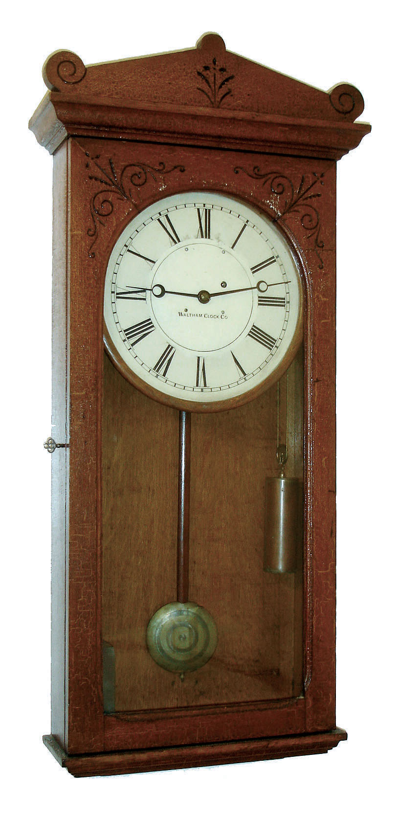 Waltham Clock Co., Waltham, Mass., "Model 35", 8 days, weight wall regulator, c1905 — Antique Clocks Price Guide