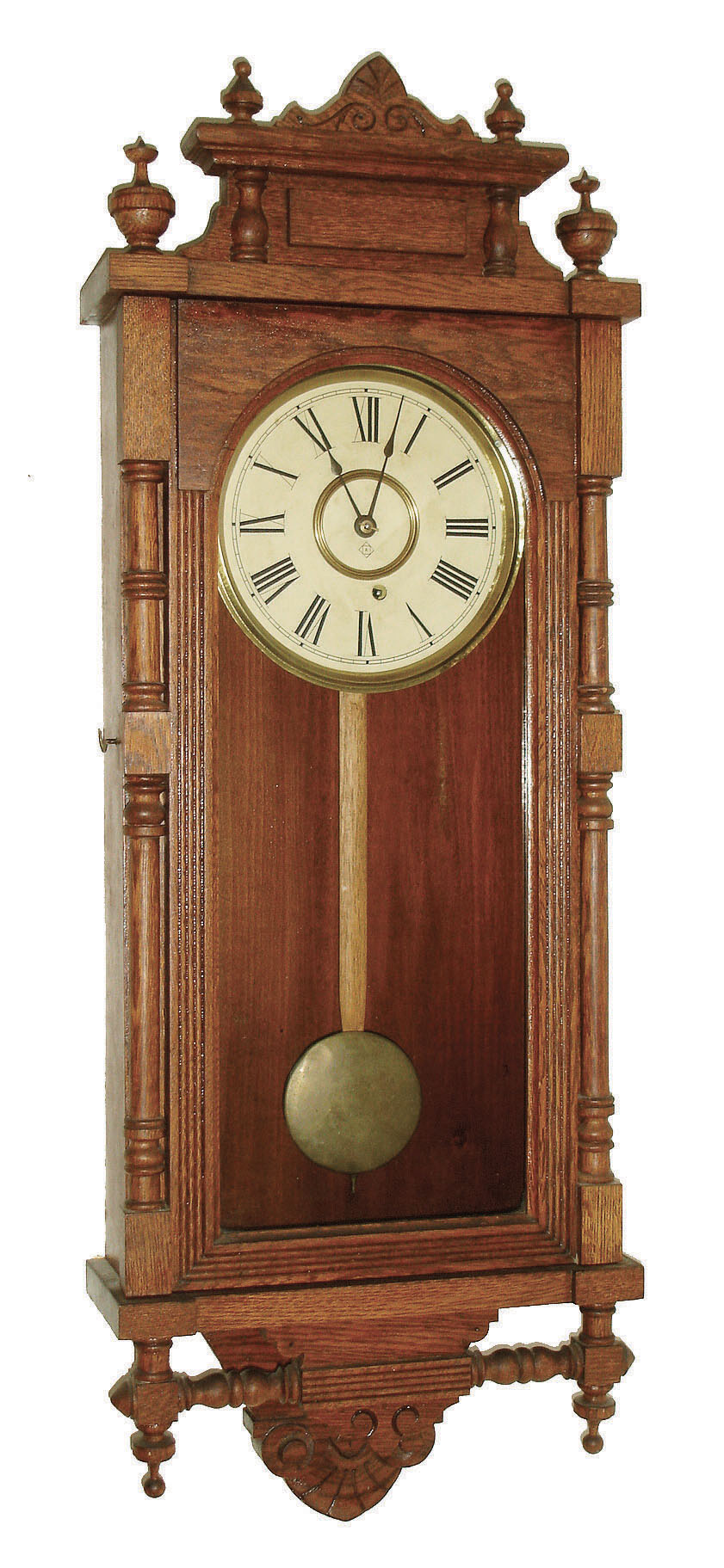 Ansonia Clock Co., Ansonia, Conn., "Queen Elizabeth", 8 days, spring brass movement wall timepiece, c1901 — Antique Clocks Price Guide