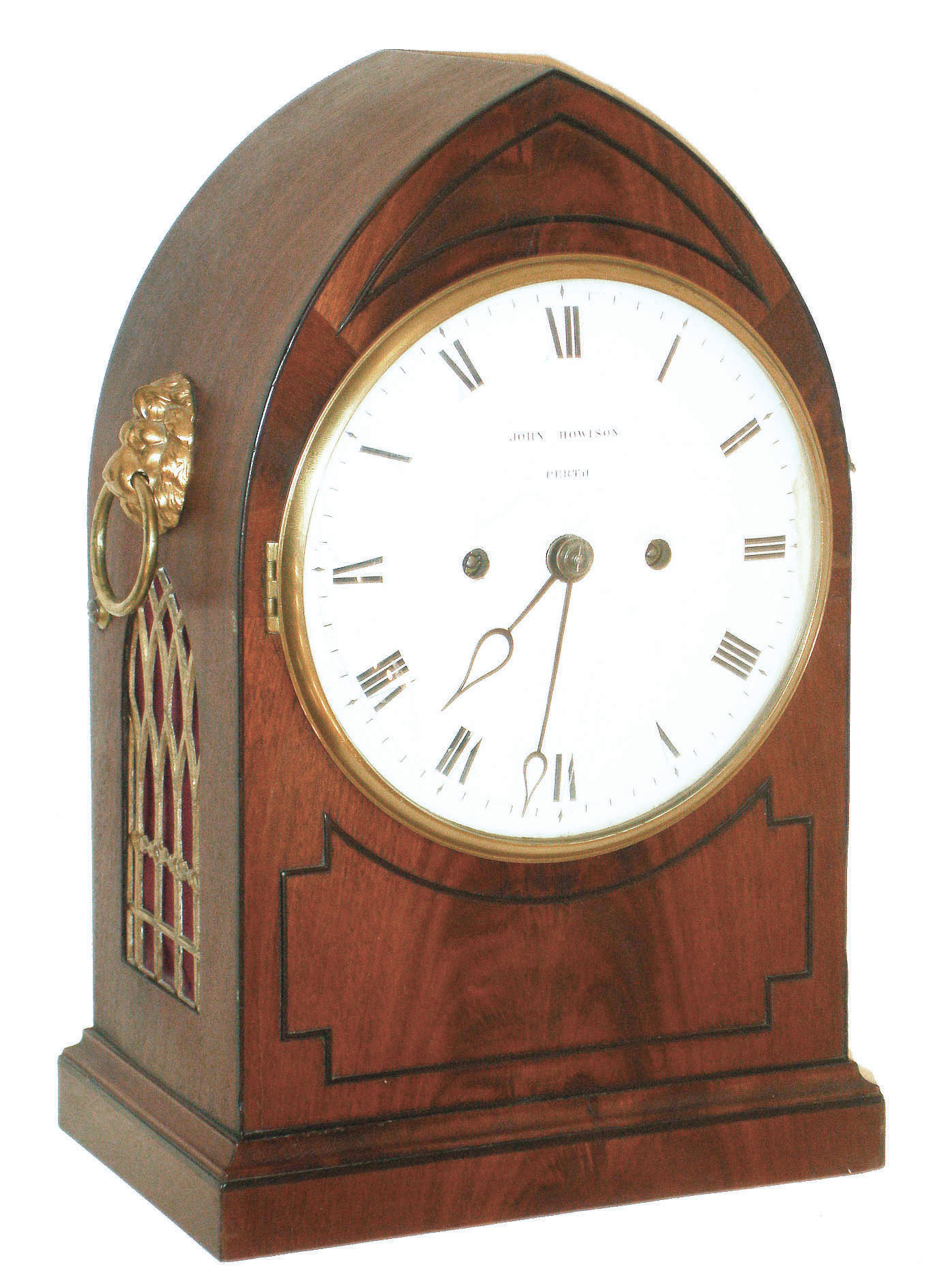 John Howison, Perth, Scotland double-fusee mahogany 8 days, time and strike, lancet style bracket clock, c1820 — Antique Clocks Price Guide