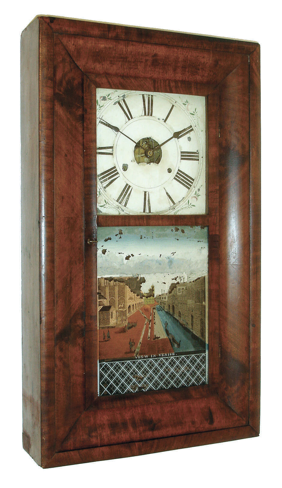 Birge, Peck &amp; Co., Bristol, Conn large OOG shelf clock with 8 days, time and strike, weight driven brass strap movement, c1855. — Antique Clocks Price Guide