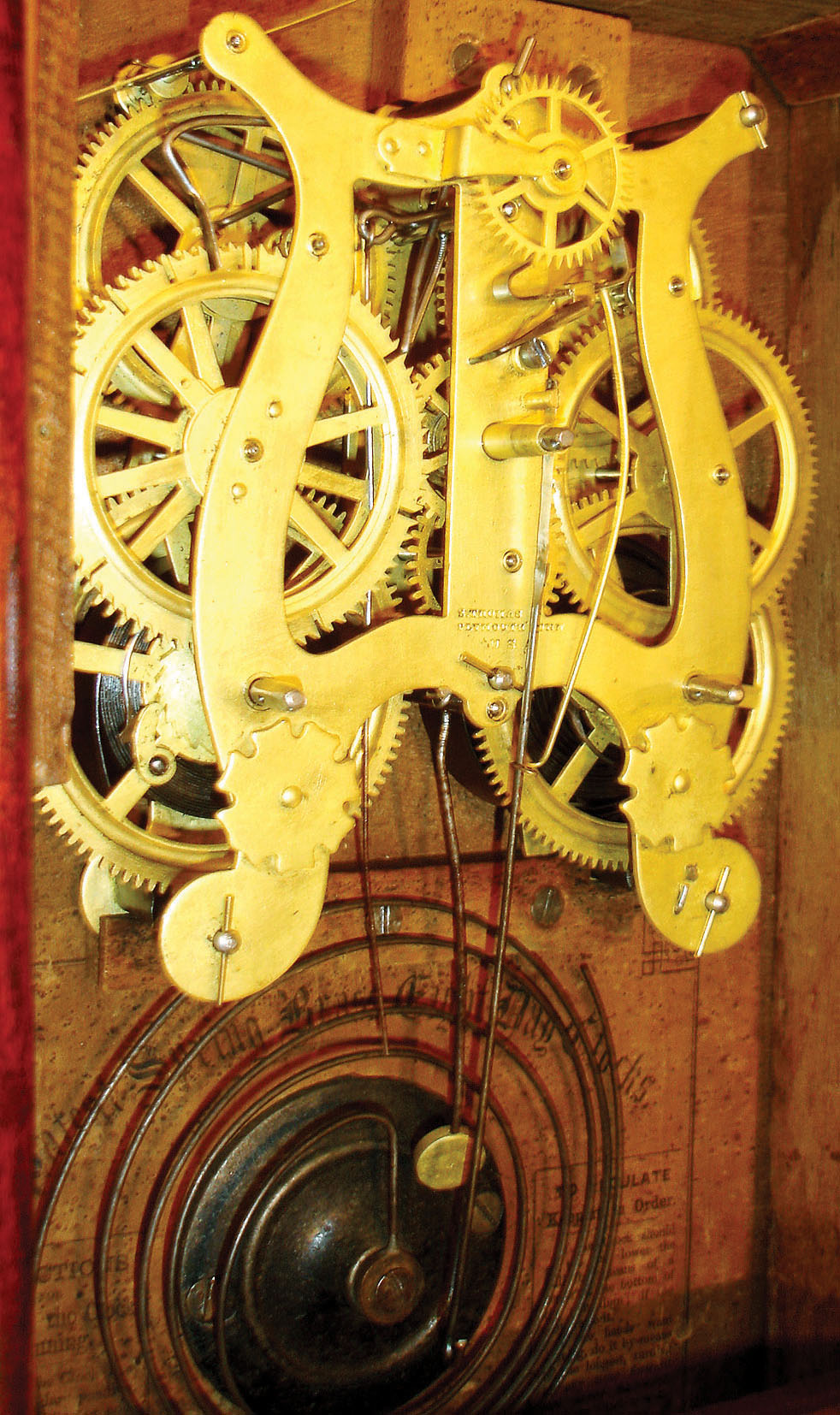 Seth Thomas Clock Co., Thomaston, Conn., "Column" model 8 days,spring driven time and strike, lyre movement, c1870. — Antique Clocks Price Guide