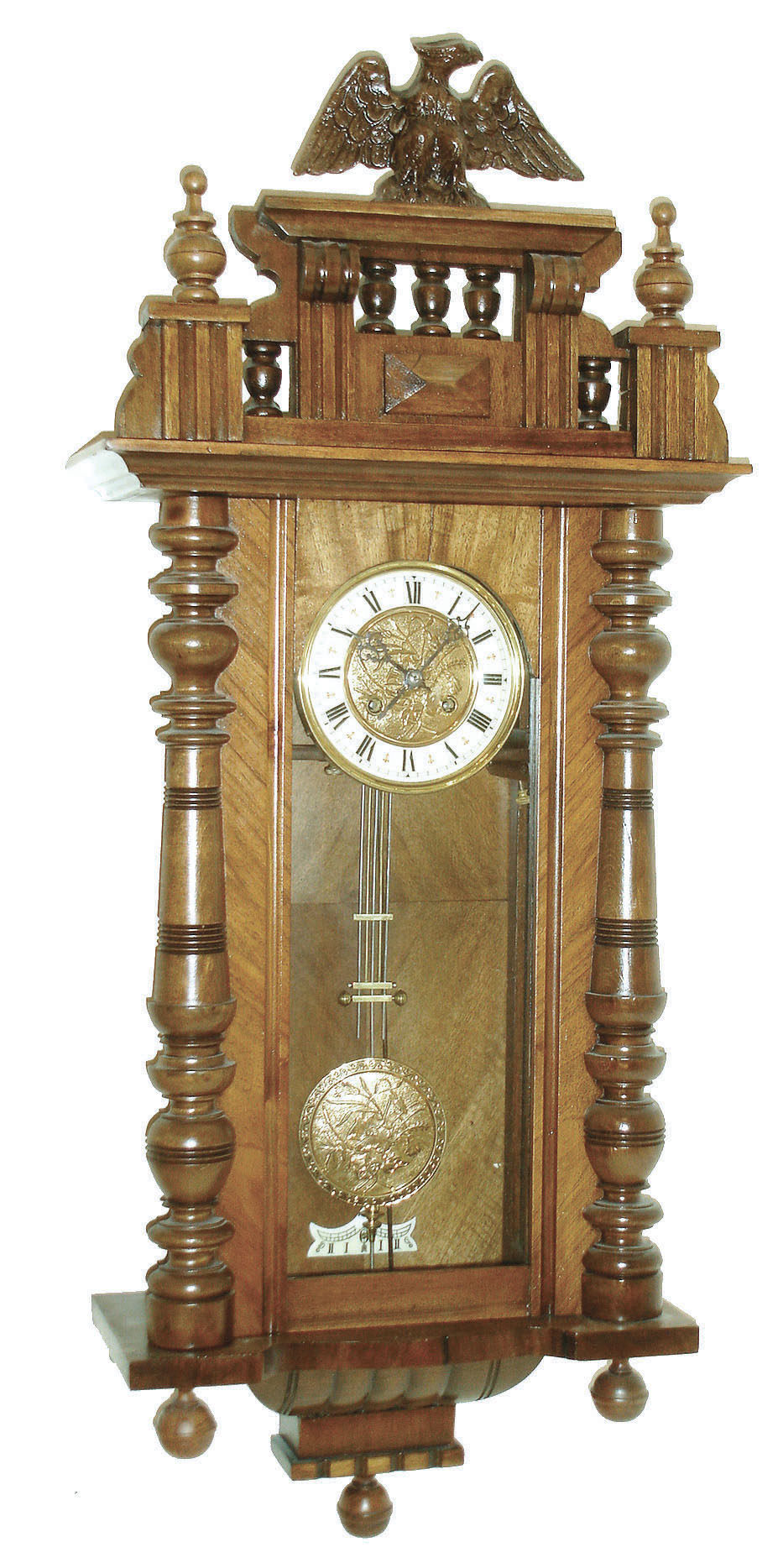 Gustav Becker, Germany 8 days, time and strike, spring movement Vienna regulator, unsigned movement #2174, c1890 — Antique Clocks Price Guide