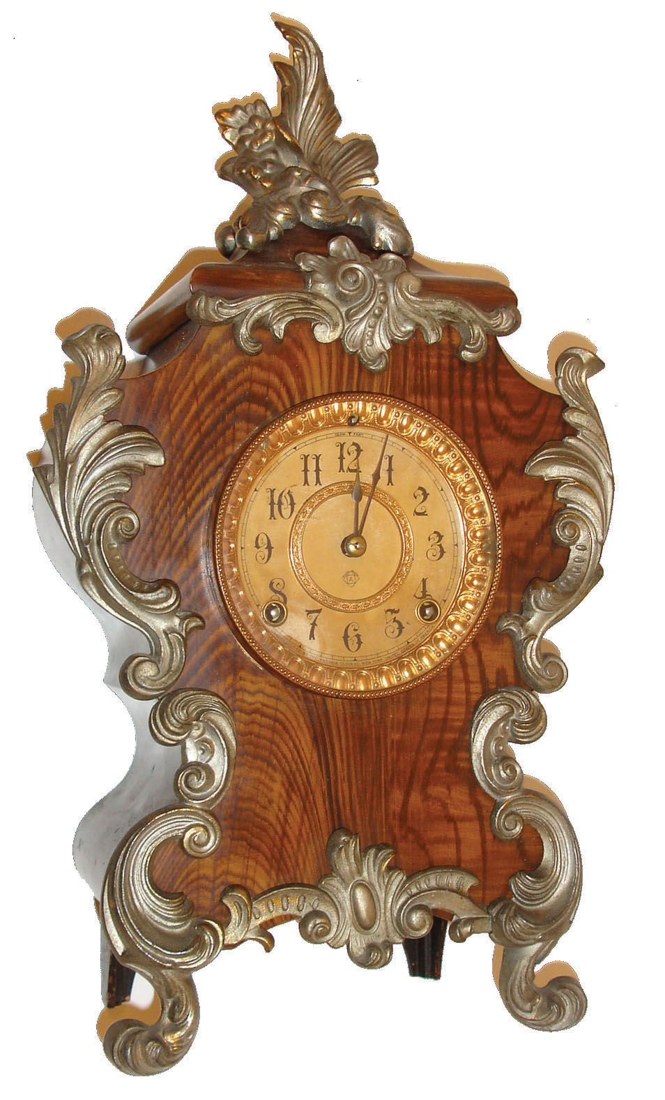 Ansonia Clock Co., New York, "Seine" model 8 days,spring time and strike, movement in enameled iron case, c1894. — Antique Clocks Price Guide