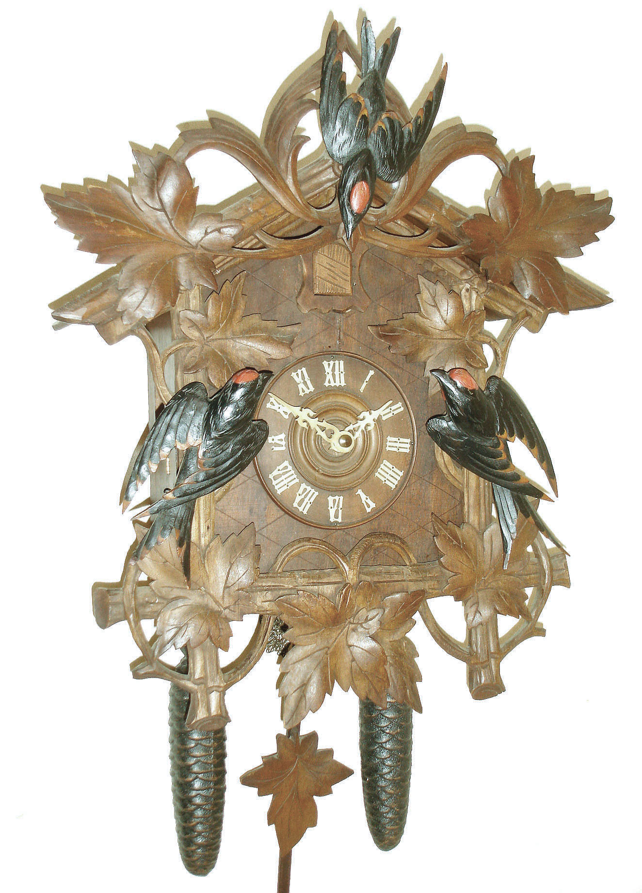 German Black Forest 30 hours, carved walnut cuckoo wall clock, c1905 — Antique Clocks Price Guide