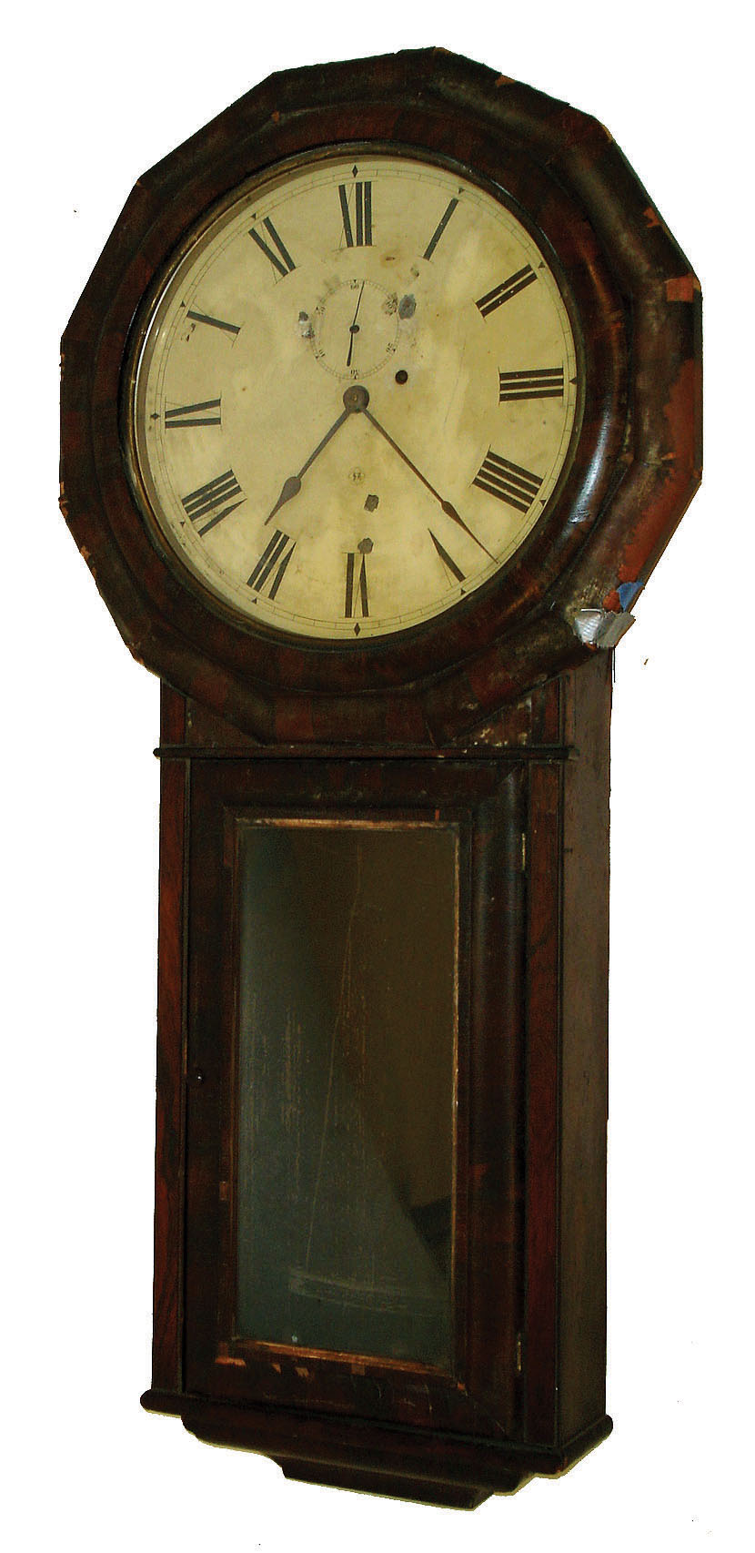 Seth Thomas Clock Co., Thomaston, Conn., "Regulator No. 1, Extra" 8 days, time (only) weight driven wall clock with large trapezoidal movement, c1875. — Antique Clocks Price Guide