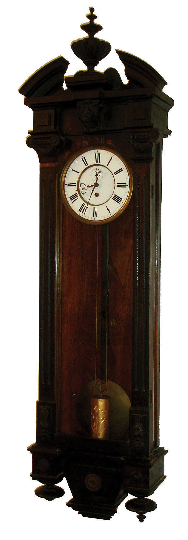Austria, for the F. Kroeber Co., New York, 8 days,single weight "Vienna Regulator No. XVII", in a dark walnut case, c1875 — Antique Clocks Price Guide