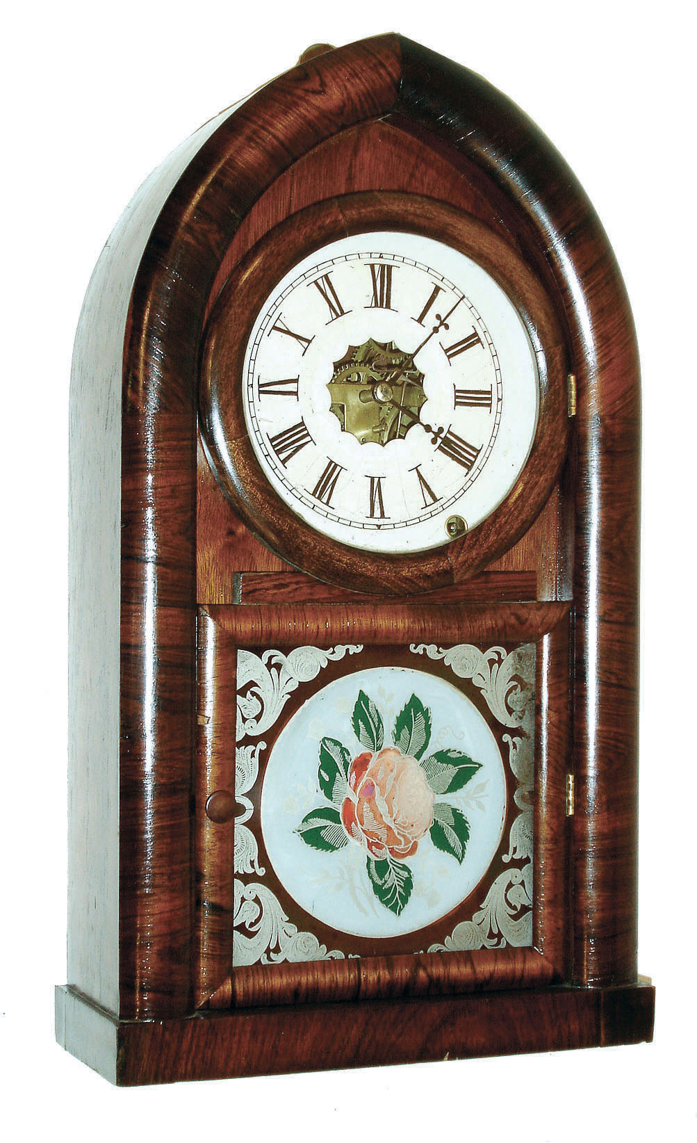 Ansonia Clock Co., Ansonia, Conn., 8 days, time and strike, round gothic or beehive shelf clock, c1852 — Antique Clocks Price Guide