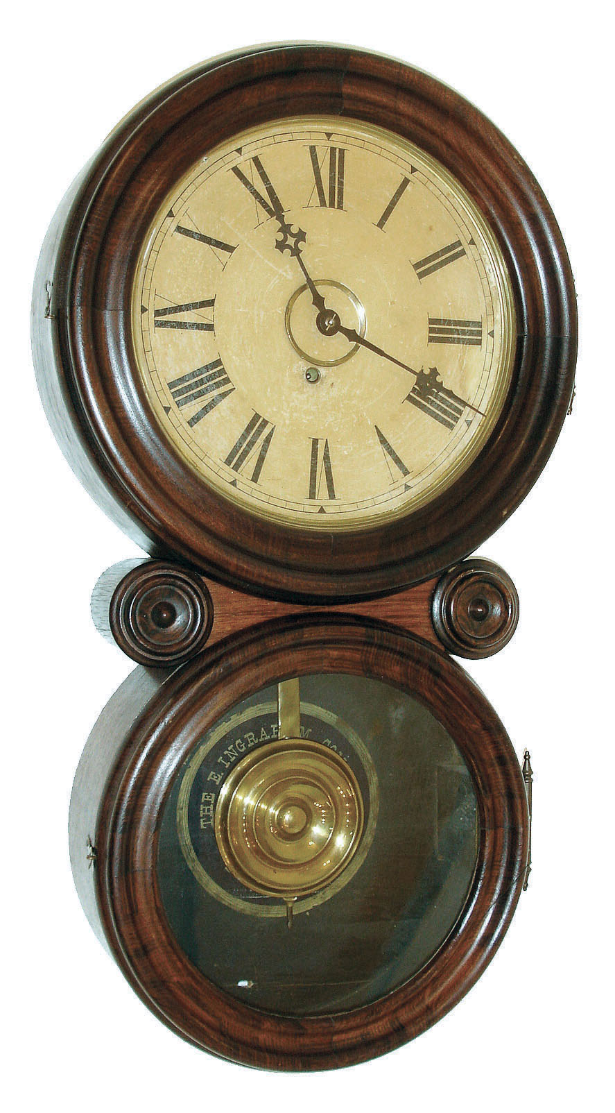E. Ingraham &amp; Co., Bristol, Conn., "Reflector", 8 days, wall timepiece, c1896 — Antique Clocks Price Guide