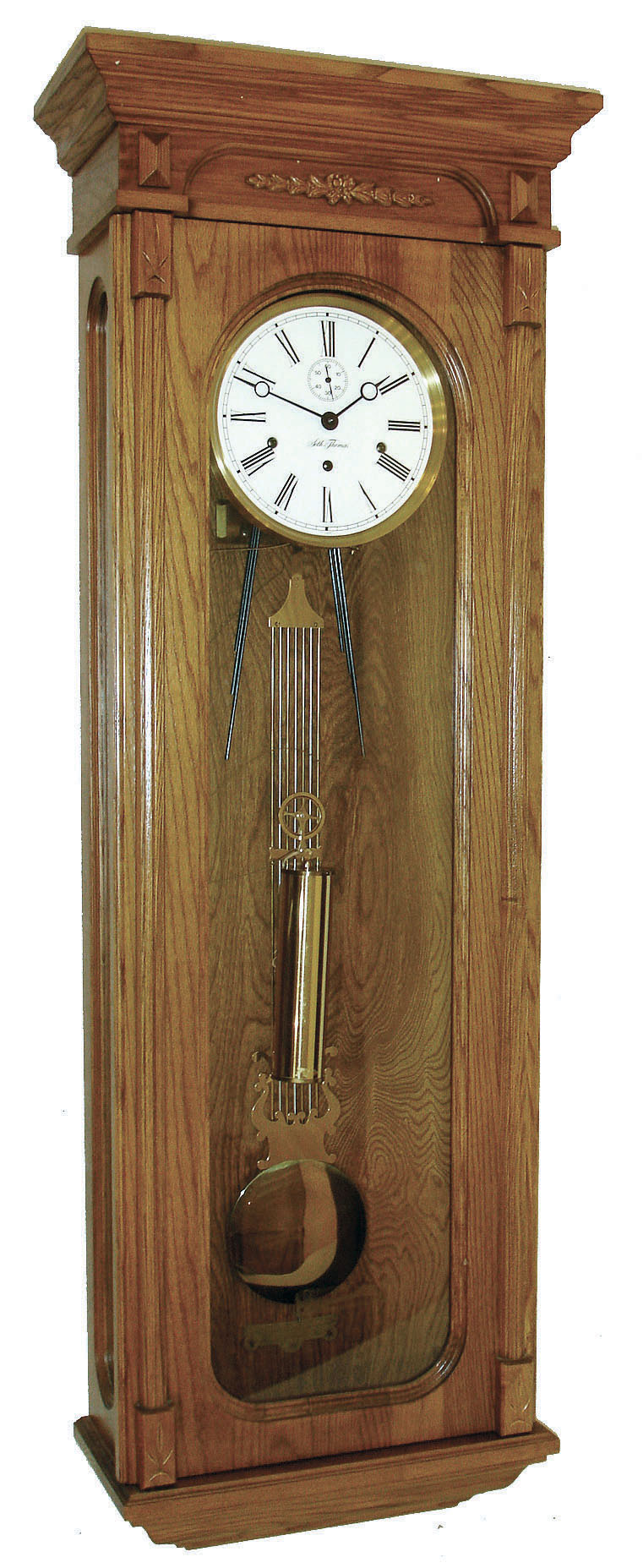 Seth Thomas by Talley Industries, "No.1780 Jeweler's Regulator" modern oak 8 day Westminster Chime wall clock, c1980 — Antique Clocks Price Guide