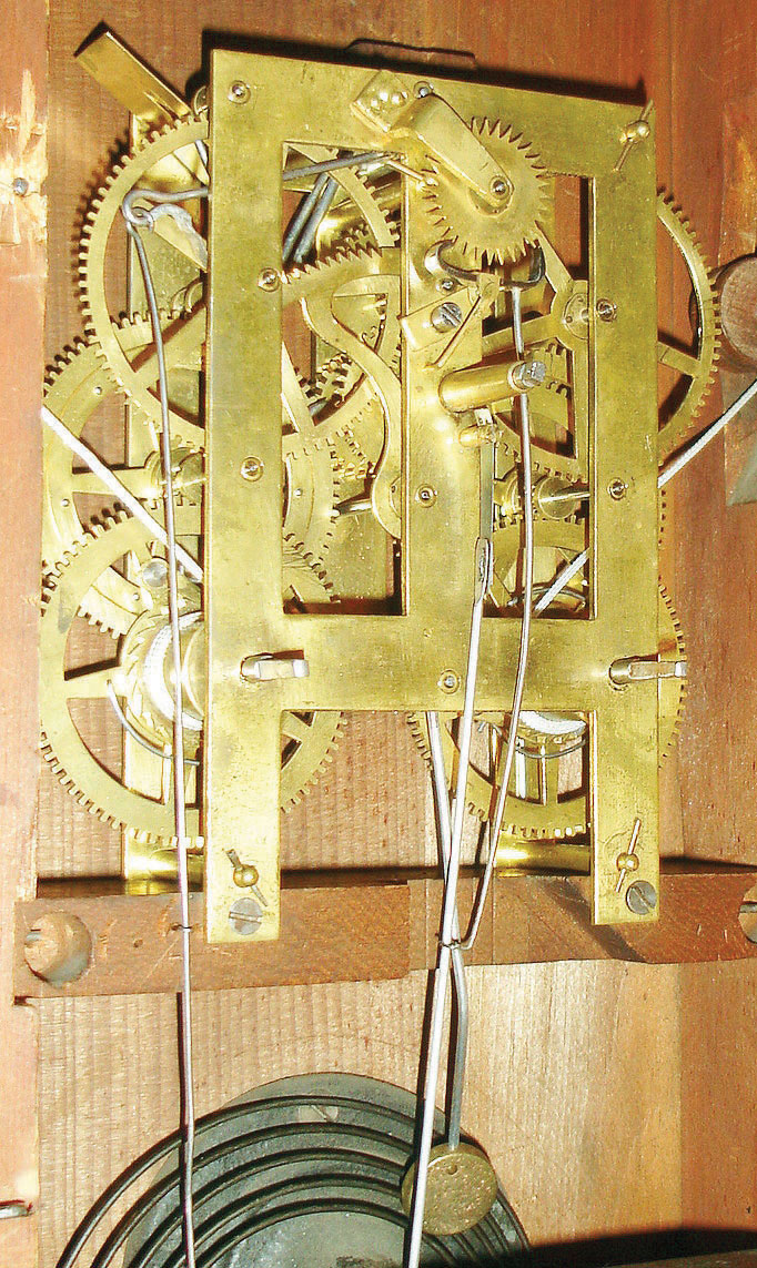 E. C. Brewster &amp; Co., Bristol, Conn., 8 days, time and strike, column &amp; cornice shelf clock, c1842. — Antique Clocks Price Guide