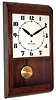 Seth Thomas Clock Co., Thomaston, Conn., Deco-style 8 days, time only, oak wall clock dated 1946