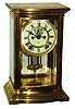 Ansonia Clock Co., New York, "Roy" 8 days, time and strike, crystal regulator mantel clock with visible escapement, c1914