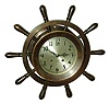 Chelsea Clock Co., Boston, "Yacht Wheel" 6" special dial bronze 8 day ship's bell striking wall clock, serial number 187664, 1928