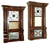 Clocks- 3 (Three) Connecticut Column & Conice weight driven shelf. (1) F. C. Andrews, 3 Cortlandt St., NY, 30 hours, time and strike, c1850. (2) Birge & Fuller, Bristol with overpaste of James Smith, Brandywine, Rokeby [Penn], 8 days, time and strike, c1846. (3) S.C. Spring & Co, Bristol, Conn., 8 days, time and strike,, c1860
