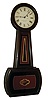 Howard & Davis, Boston, Mass., "No. 3 Banjo" regulator, 8 days, time only, weight driven movement in a rosewood grained cherry case with paper over iron dial and reverse painted tablets, c1858