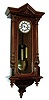 Austria, miniature / small 2-weight "Vienna Regulator", walnut veneer case, with fluted half columns to the side w/ Corintian capitals, C.1880