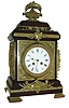 France, mahogany time and strike bracket clock, with profuse cast and polished brass decorations,  c1890