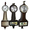 Clocks- 6 (Six) small Connecticut banjo: two plug-in electric, four wind-up 8 day mechanical: Seth Thomas; Sessions; Gilbert; 20th century