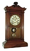 Seth Thomas Clock Co., Thomaston, Conn., "Greek, V.P." shelf clock, walnut case, 8 days, time and strike, spring movement with painted dial, c1884