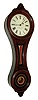E. Howard & Co., Boston, Mass., "No. 9 Regulator" figure eight wall clock, 8 days, time only, weight driven movement in a walnut case with painted iron dial and reverse painted tablets, c1900