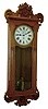 New Haven Clock Co., New Haven, Conn., "Grecian", 8 days, weight brass movement oak wall regulator, c1900