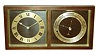 Chelsea Clock Co., Boston, for Shreve, Crump & Low, "Erickson" 8 day bronze clock and barometer pair, #564668, c1951