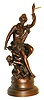 Ansonia Clock Co., New York, "Fortuna" swing clock bronzed spelter STATUE ONLY (no clock), c1906