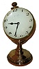 Swiss glass ball 8 day desk timepiece with associated sterling silver cup, 6-jewel 2-adjustment movement signed L. Sandoz, Vuille, c1900