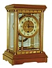 Boston Clock Co., Boston, Mass. "Delphus" brass and beveled glass 8 days, time and strike, tandem wind crystal regulator, c1895