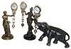 Clocks- 3 (Three) Junghans German 8 day swing arm novelty clocks: elephant, Diana, and classical standing woman, 20th century