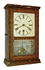 Silas B. Terry, Terryville, Conn., miniature shelf clock with 30 hour ladder time only, movement in a decorative paper covered case, c1851.