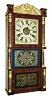 Birge & Fuller, Bristol, Conn., 8 days, time and strike, weight-drive brass strap brass movement triple-decker shelf clock, c1845
