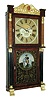 John Birge, Bristol, Conn., 8 days, time and strike, weight driven early strap brass movement double decker shelf clock, c1831