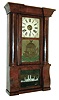 John Birge & Co., Bristol, Conn., 8 days, time and strike, weight driven strap brass movement Cornice & Column shelf clock, c1848.
