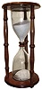 Large glass and wood sand glass, 20th century