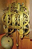 Southern Calendar Clock Co., St. Louis, Mo., "Fashion No. 1" 8 day spring driven time and strike, double dial calendar shelf clock in a rosewood veneered case, c1875.