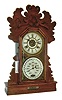 Charles W. Feischtinger, Fritztown, Penn., "Hardin" model 8 days, time and strike,, double dial calendar clock. Clocks with his patent calendar were actually manufactured for him by the Waterbury Clock Co., Waterbury, Conn., c1895.