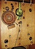 Jeromes & Darrow, Bristol, Conn., 8 days, time and strike, ivory bushed weight driven wood movement, stenciled half column & carved splat shelf clock, c1830