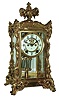 Ansonia Clock Co., New York, "Viscount" brass and beveled glass 8 days, time and strike, crystal regulator with visible escapement, c1914