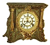 Ansonia Clock Co., New York, "Minerva" cast metal 8 days, time and strike, mantel clock (no top figure), with visible escapement, c1904