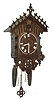 Black Forest, Germany 30 hours, walnut cuckoo weight driven wall clock with wood-plate movement, c1880