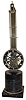 China modern reproduction 8 day upside-down swinger, spuriously signed "Huguenin a Paris" on dial, black marble base, late 20th century