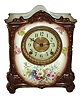Ansonia Clock Co., New York, "La Barque" 8 days, time and strike, Royal Bonn porcelain mantel clock, c1901