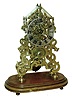 England, attributed to W. F. Evans, Handsworth, single fusee skeleton clock of excellent quality, with fine 5-spoke wheels in the train. also with pierced and engraved dial, on a light birch base, less dome, C.1875