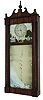 Joseph Ives or Ives, Roberts & Co., Bristol, Conn., 8 days, time and strike weight iron and brass movement mirror clock, c1818