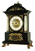 Austria, 3-train full grand sonnerie striking shelf clock with central calendar in ebonized veneer case with cast and chased ormolu trim & alabaster columns,,  c,1835