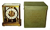 Jaeger - LeCoultre Swiss "Atmos" gold-plated and glass perpetual mantel clock, #103409, c1958