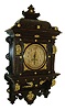 Germany, Remember wall clock, large fumed oak architectural case heavily ornamented with carving and applied cast ornament, also with removable top and crest, Arabic numeral gilt and silvered dial with outer 5 minute markers, pierced steel hands, brass 8 days, time and strike, movement, c1900